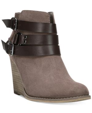 Carlos By Carlos Santana Cassedy Buckle Block-heel Wedge Booties Women's Shoes
