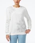 Alfred Dunner Petite Northern Lights Snowflake Knit Top