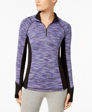 Ideology Brushed Space-dyed Half-zip Top, Created For Macy's