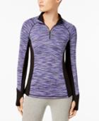 Ideology Brushed Space-dyed Half-zip Top, Created For Macy's