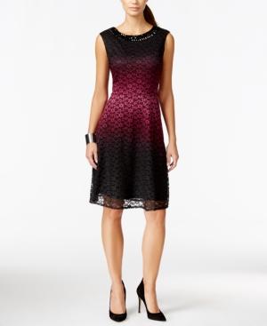 Sandra Darren Sleeveless Lace Fit & Flare Dress