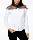 Maison Jules Ruffled Illusion Contrast Shirt, Created For Macy's