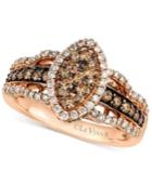 Le Vian White And Chocolate Diamond Ring In 14k Rose Gold (1-1/4 Ct. T.w.)