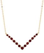 Certified Ruby (1-1/5 Ct. T.w.) & Diamond Accent Chevron 17 Collar Necklace In 10k Gold