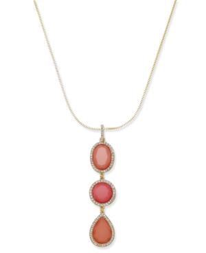 Inc International Concepts Gold-tone Pink Stone Pendant Necklace, Created For Macy's