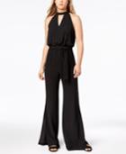 Bar Iii Belted Wide-leg Jumpsuit, Created For Macy's