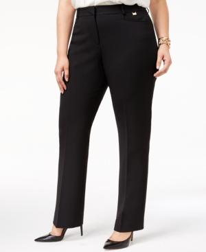 Tahari Asl Plus Size Crepe Straight-leg Pants