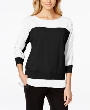 Calvin Klein Colorblocked Dolman-sleeve Top