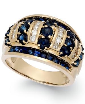 Sapphire (2-9/10 Ct. T.w.) And Diamond (1/3 Ct. T.w.) Band In 14k Gold