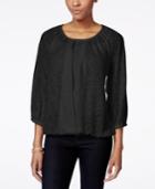 Style & Co. Crochet-trim Blouson Top, Only At Macy's