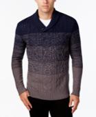 Retrofit Men's Ombre Cable-knit Shawl-collar Sweater