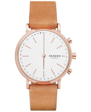Skagen Women's Hald Tan Leather Strap Hybrid Smart Watch 40mm