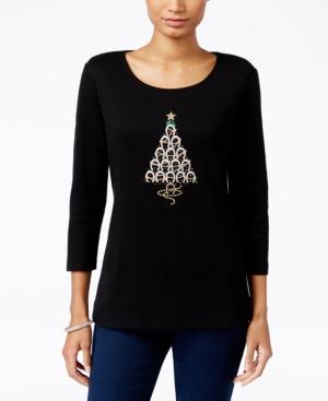 Karen Scott Petite Horseshoes Graphic Top, Only At Macy's