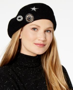 Inc International Concepts Embellished Brooch Beret, Created For Macy's