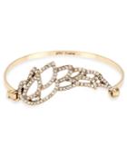 Betsey Johnson Gold-tone Crystal Wing Bangle Bracelet