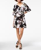Bar Iii Bubble-sleeve Wrap Dress, Created For Macy's