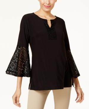 Jm Collection Lace-sleeve Blouse