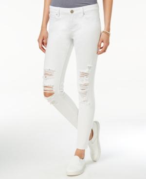 Indigo Rein Juniors' Ripped Frayed Hem Skinny Jeans
