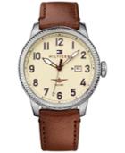 Tommy Hilfiger Men's Casual Sport Brown Leather Strap Watch 42mm 1791315