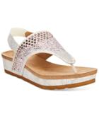 White Mountain Safari Thong Wedge Sandals Women's Shoes