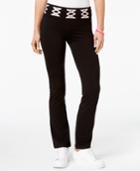 Material Girl Active Juniors' Lace-up-trim Yoga Leggings, Created For Macy's