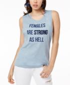 True Vintage Females Are Strong Graphic Cotton Muscle Tank