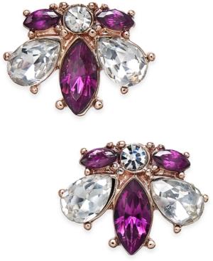 Charter Club Rose Gold-tone Crystal Stud Earrings, Only At Macy's