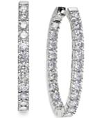 In-and-out Diamond Hoop Earrings (3 Ct. T.w.) In 14k White Gold