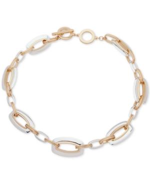 Anne Klein Two-tone Link 17 Collar Necklace
