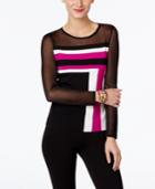 Inc International Concepts Petite Colorblocked Illusion Sweater, Only At Macy's