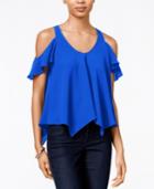 Bar Iii Cold-shoulder V-neck Top, Only At Macy's