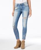 Sts Blue Emma Embroidered Raw-hem Skinny Jeans