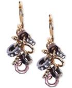 Jones New York Gold-tone Cluster Crystal Link Drop Earrings