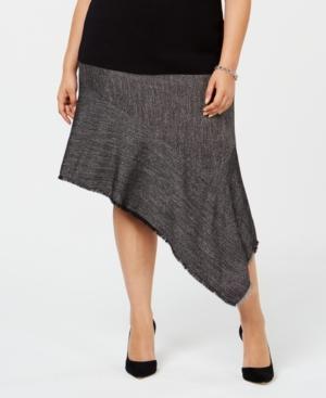 Anne Klein Plus Size Fringe-trim Asymmetrical Skirt
