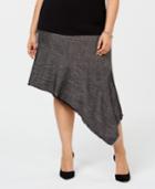 Anne Klein Plus Size Fringe-trim Asymmetrical Skirt