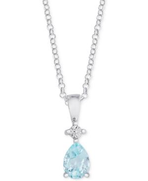Blue Topaz 18 Pendant Necklace (7/8 Ct. T.w.) In Sterling Silver