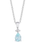 Blue Topaz 18 Pendant Necklace (7/8 Ct. T.w.) In Sterling Silver