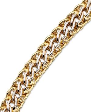 14k Gold Over Sterling Silver And Sterling Silver Bracelet, Mesh