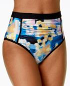Calvin Klein Geometric Floral Print High-waisted Bikini Bottoms Women's Swimsuit