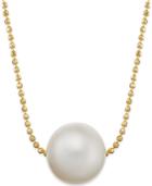 Freshwater Pearl Pendant Necklace (10mm) In 14k Yellow Gold Over Sterling Silver
