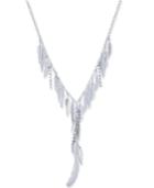 Thalia Sodi Silver-tone Leaf Charm Lariat Necklace, Created For Macy's