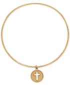 Cross Charm Bangle Bracelet In 14k Gold
