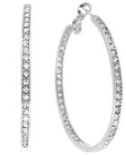 Touch Of Silver Silver-plated Crystal Hoop Earrings, 50mm