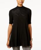 Bcx Juniors' Ribbed Lace-trim Tunic