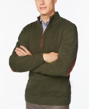 Tricots St Raphael Big And Tall Faux-suede Quarter-zip Pullover