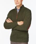 Tricots St Raphael Big And Tall Faux-suede Quarter-zip Pullover