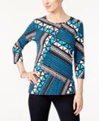 Alfred Dunner Mixed-print Top