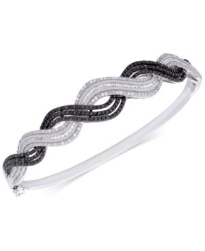 Wrapped In Love Diamond Wavy Bangle (1 Ct. T.w.) In Sterling Silver, Created For Macy's