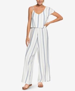 Roxy Juniors' One-shoulder Striped Jumpsuit