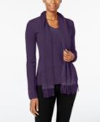 Karen Scott Luxsoft Embellished Scarf Sweater, Only At Macy's